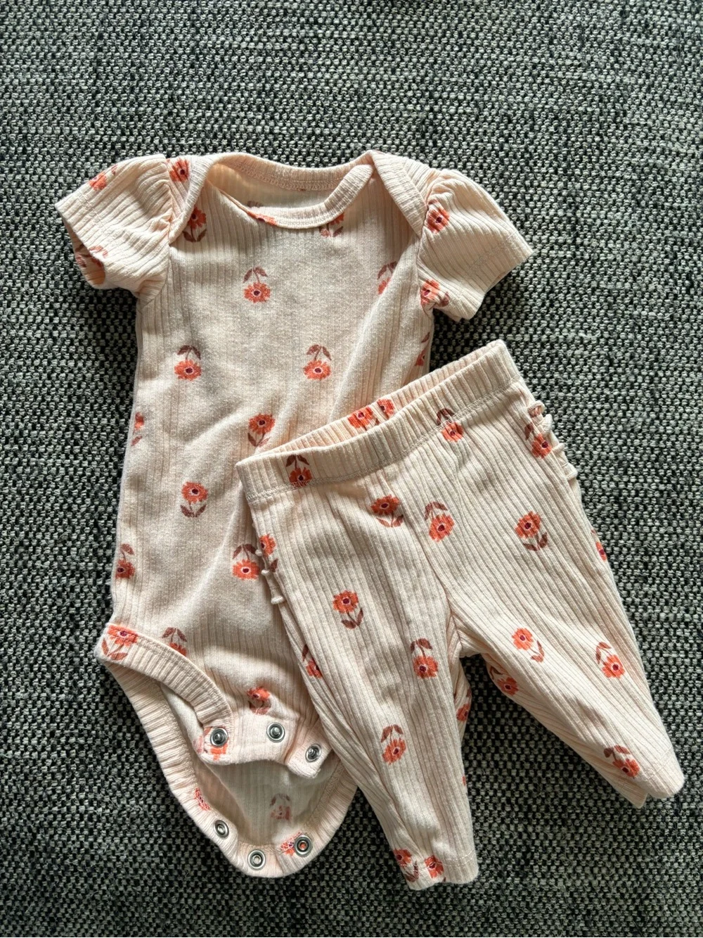 Carter's Pink Floral Bodysuit and Pants & Additional White Bodysuit Set